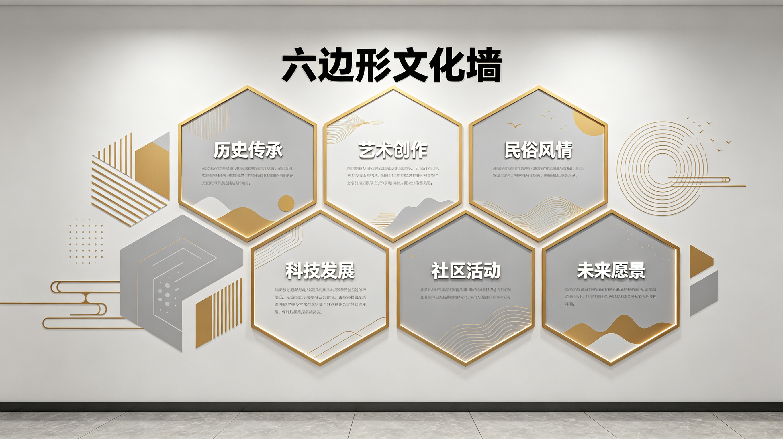 闽清企业文化墙 | 六边形信息美学
